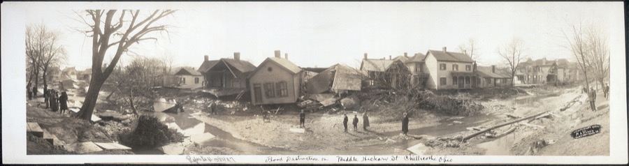 Flood destruction on Middle Hickory St., Chillicothe, Ohio
