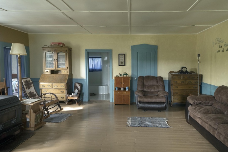 Living room inside the farmhouse at Yoder's Amish Home, an authentic Amish farm that began accepting visitors in 1983 near Walnut Creek in central Ohio, along the "Amish Country Byway"