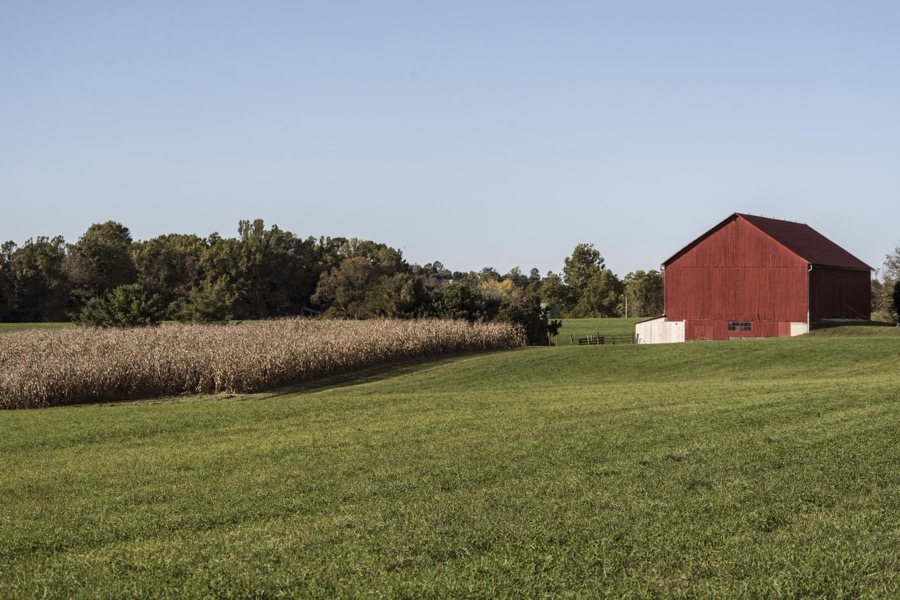 Stately red barn near the settlement of Saltillo in Perry County, Ohio