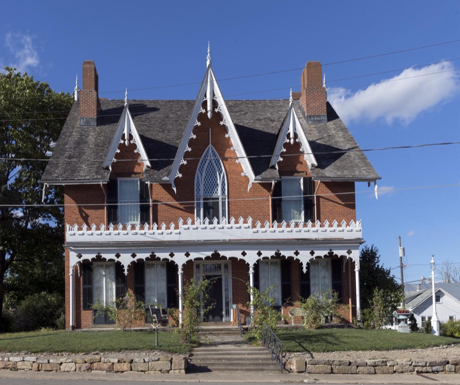 Oak Hill Cottage, a house of seven gables (but not the one about which Nathaniel Hawthorne famously wrote) was built in Mansfield, Ohio, by a prominent physician, Johannes Aten Jones in 1847 and remained in his family for 101 years