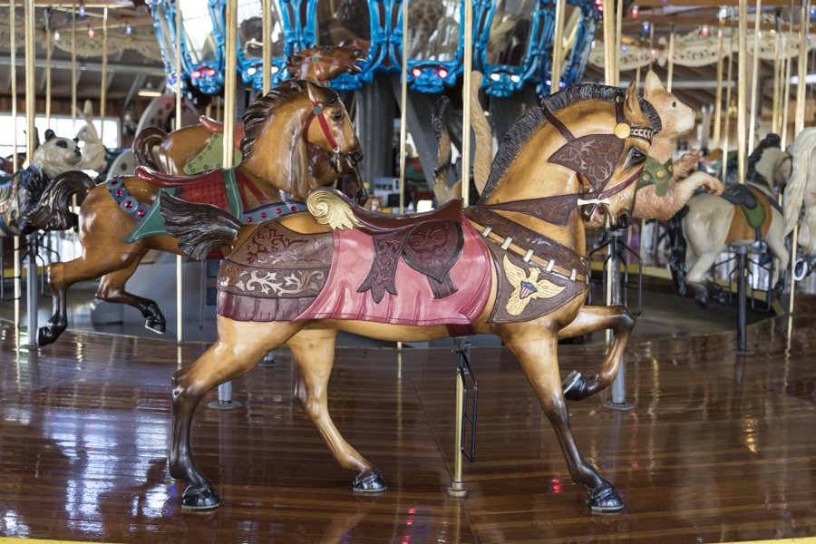 The carousel, or merry-go-round, at Richland Carrousel Park opened in 1991 in downtown Mansfield, Ohio