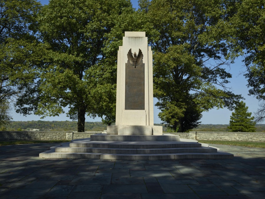 The Wright Hill Memorial in Dayton, Ohio, is one of several U.S. monuments honoring aviation pioneers Wilbur and Orville Wright