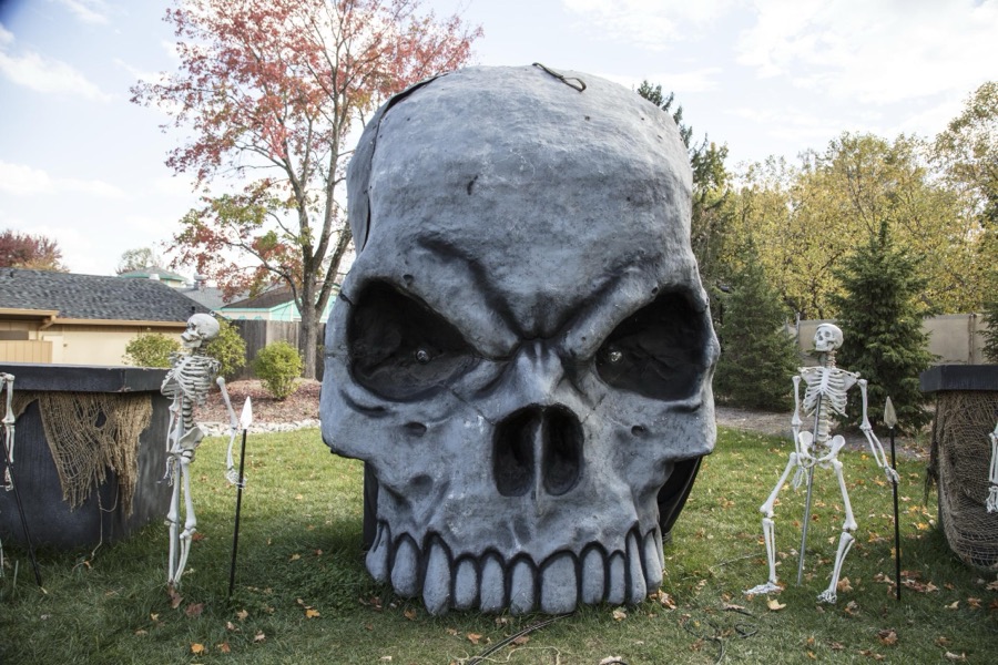 In keeping with a favorite American autumnal theme, King's Island theme park in Mason, a northeastern suburb of Cincinnati, Ohio, adds spooky Halloween props to its grounds