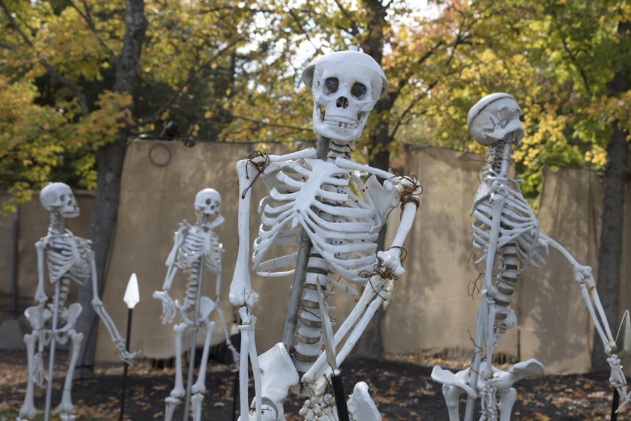 In keeping with a favorite American autumnal theme, King's Island theme park in Mason, a northeastern suburb of Cincinnati, Ohio, adds spooky Halloween props to its grounds