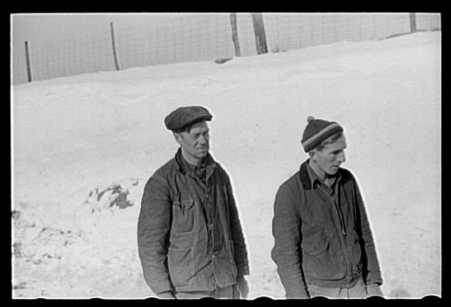 Farmers watch auto wreck on Highway U.S. 50, Ross County, Ohio