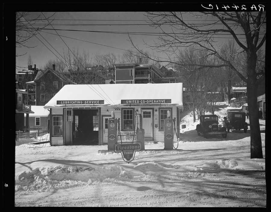 Gasoline station owned by United Cooperative Society. Fitchburg, Massachusetts