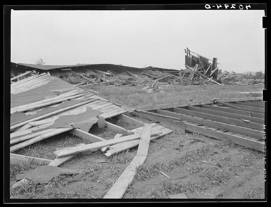 New England hurricane. Tobacco barn in Amherst, Massachusetts