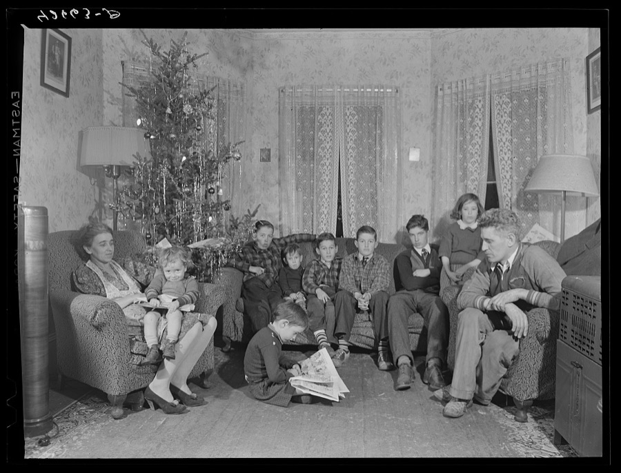 The family of John Kelly who works in the Navy yard in south Boston. Their present tenement in Quincy is completely inadequate. They have been unable to move because every real estate agent has turned him down, claiming there was no reason why they should rent to large families when there is such a great demand for decent houses by hundreds of incoming shipyard workers