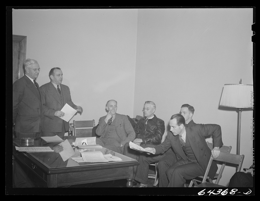 Athens, Ohio. H.D. Palmer, executive director of the civilian defense council, addressing a meeting of the utilities division, including representatives of power, gas, electric, telephone companies