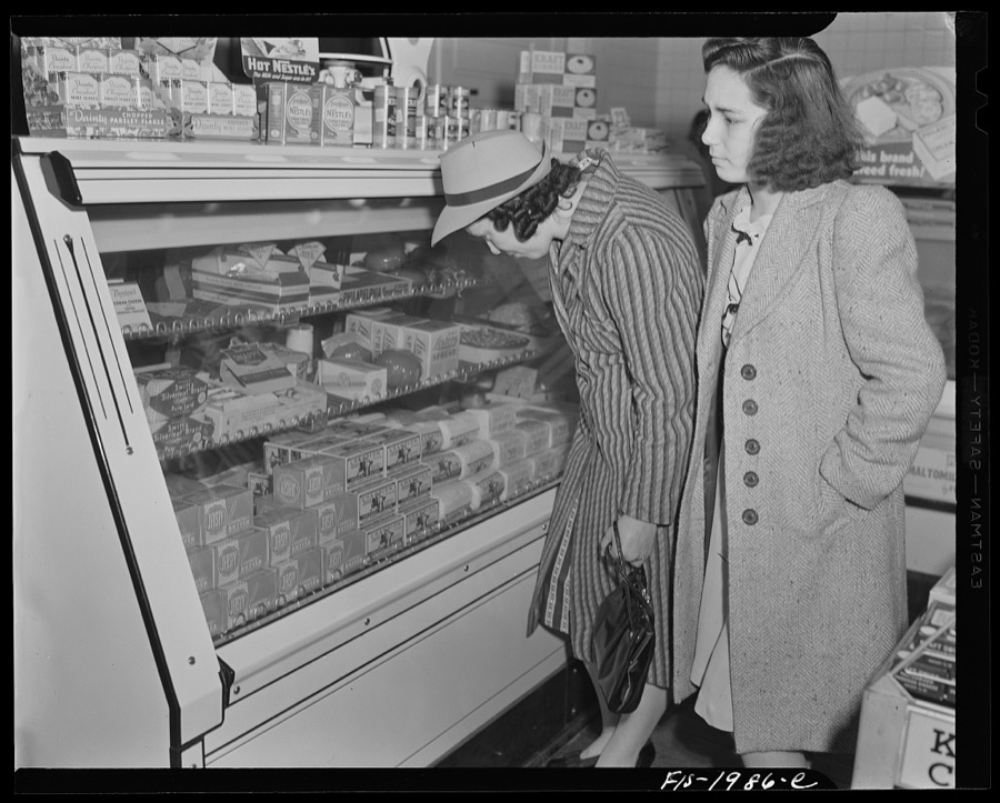New Bedford, Massachusetts. Mrs. Marcio and her daughter shopping