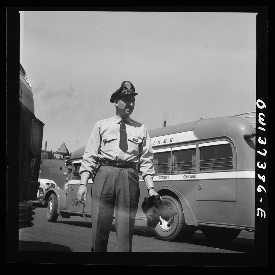 Columbus, Ohio. Randy Pribble, a bus driver for the Pennsylvania Greyhound Company