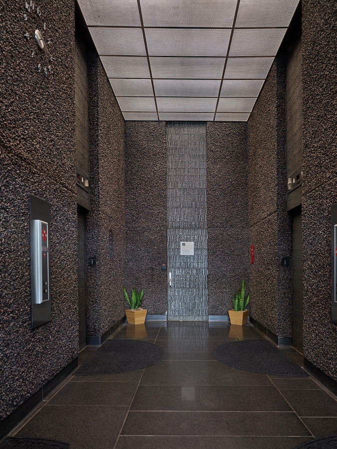 Elevator lobby in the Walter H. Rice Federal Building and U.S. Courthouse, Dayton, Ohio