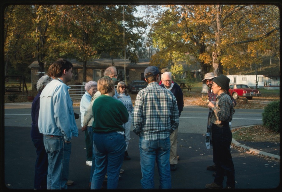 Ranger giving orientation to Lucy Braun Association members before the hike through Wayne National Forest