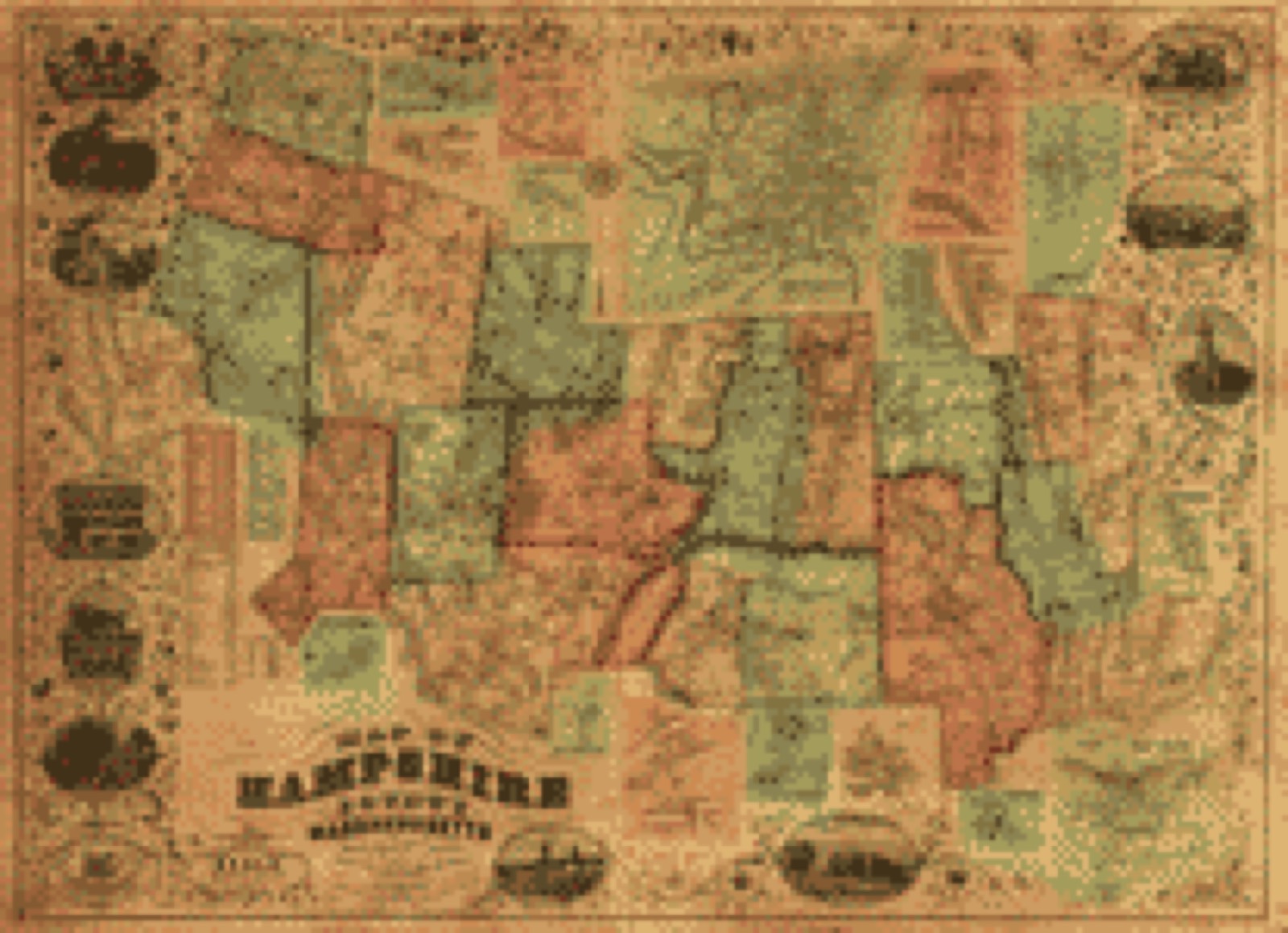 Land ownership map, 1854 - Map of Hampshire County, Massachusetts