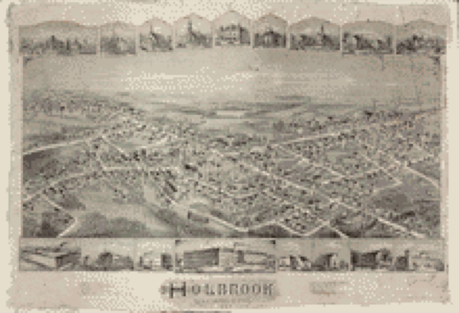 Bird's-eye view, 1892 - Holbrook, Massachusetts, 1892 : incorporated Feb. 29, 1872