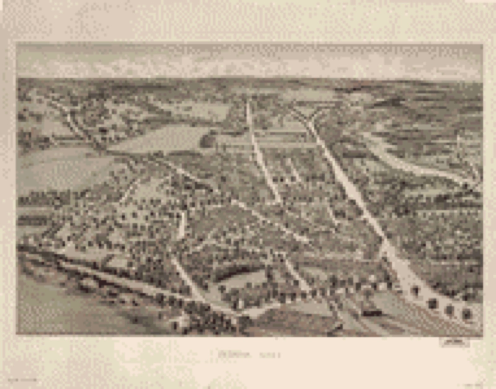 Bird's-eye view, 1876 - View of Dedham, Mass. in 1876