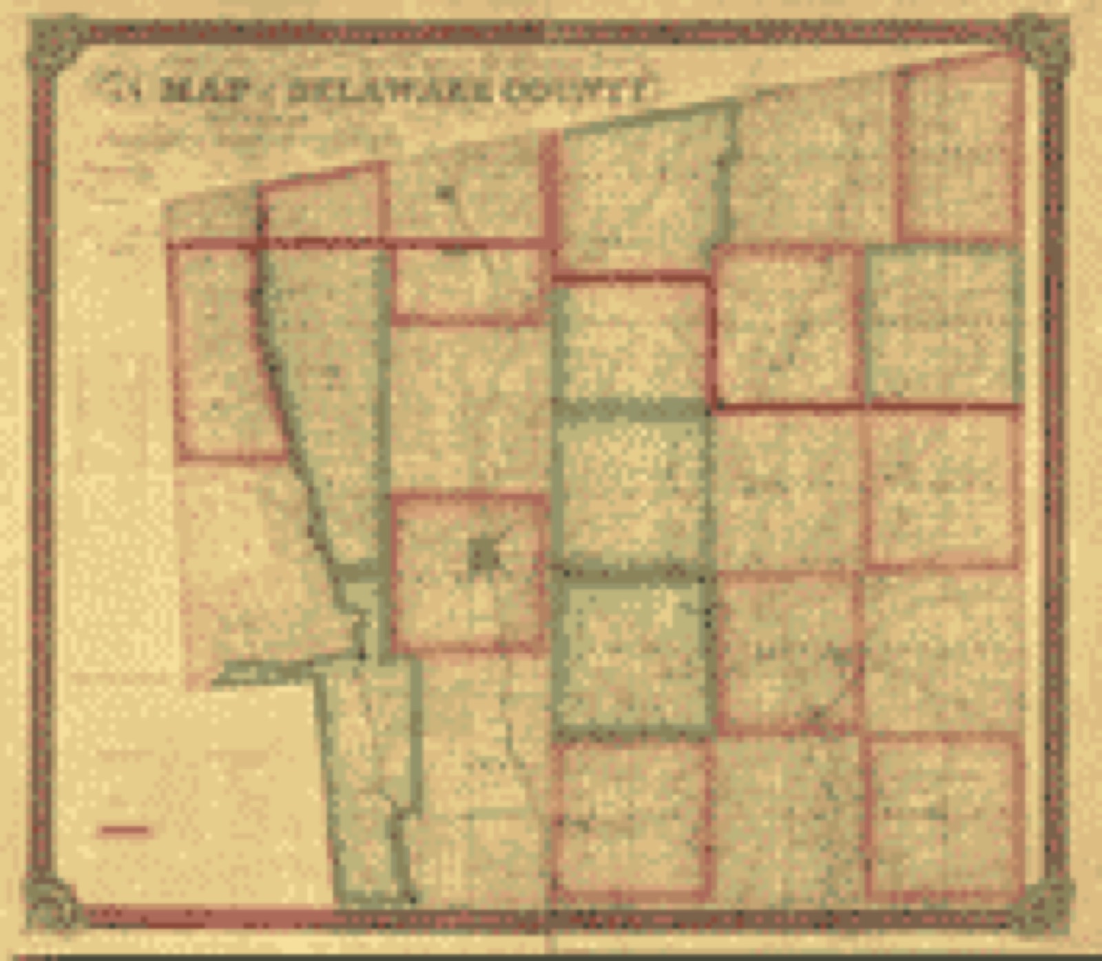 Land ownership map, 1849 - Map of Delaware County : also a part of Marion and Morrow counties