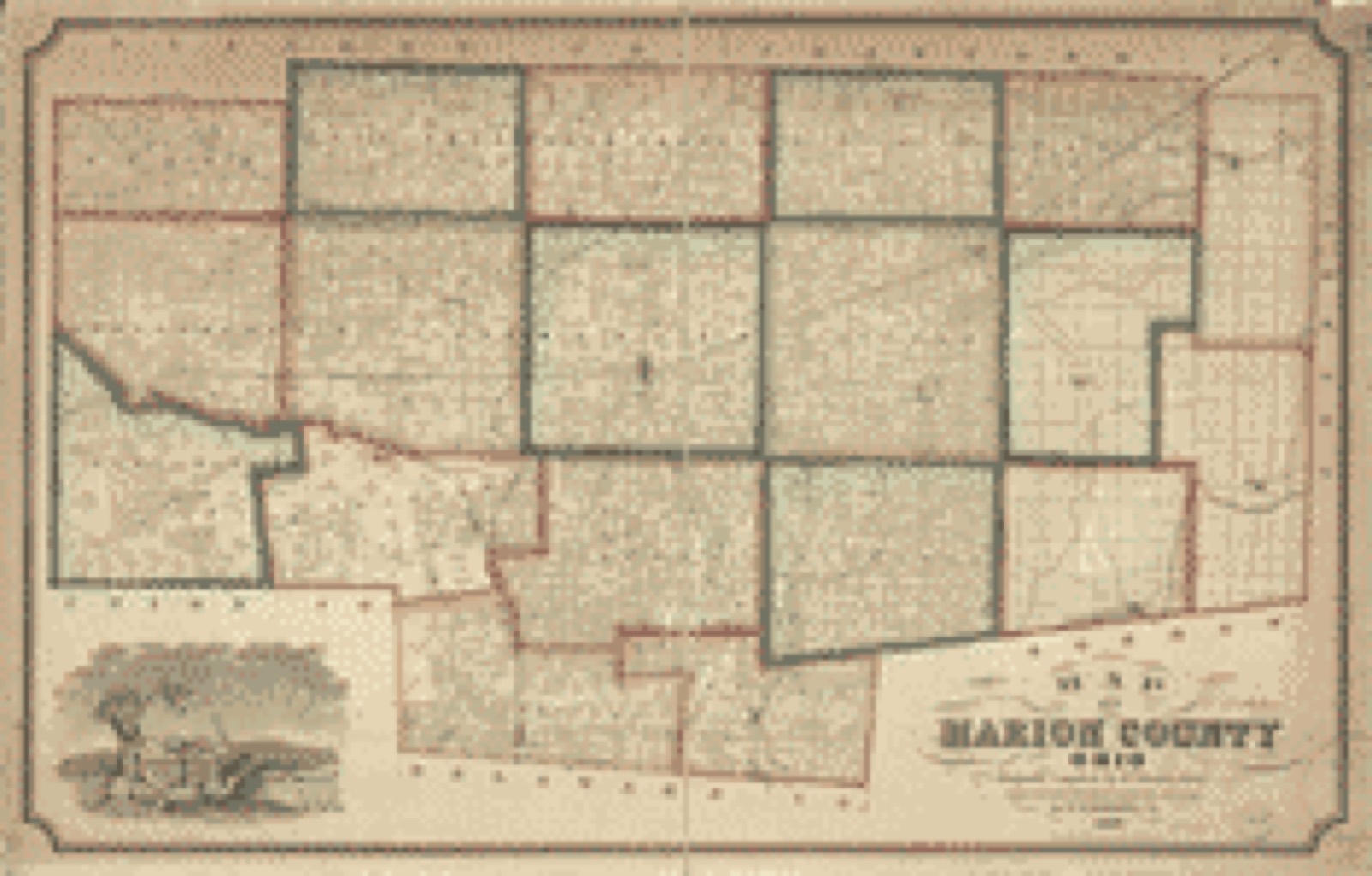 Land ownership map, 1852 - Map of Marion County, Ohio