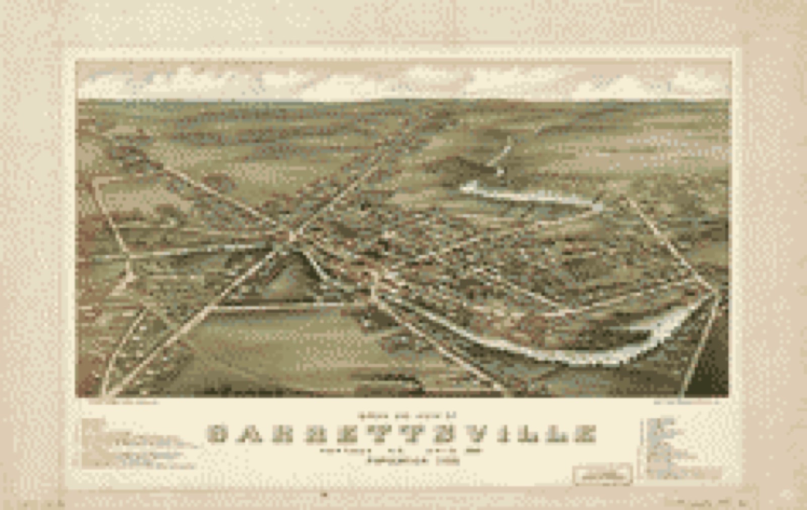 Bird's-eye view, 1883 - Bird's eye view of Garrettsville, Portage Co. Ohio 1883 : population 1100