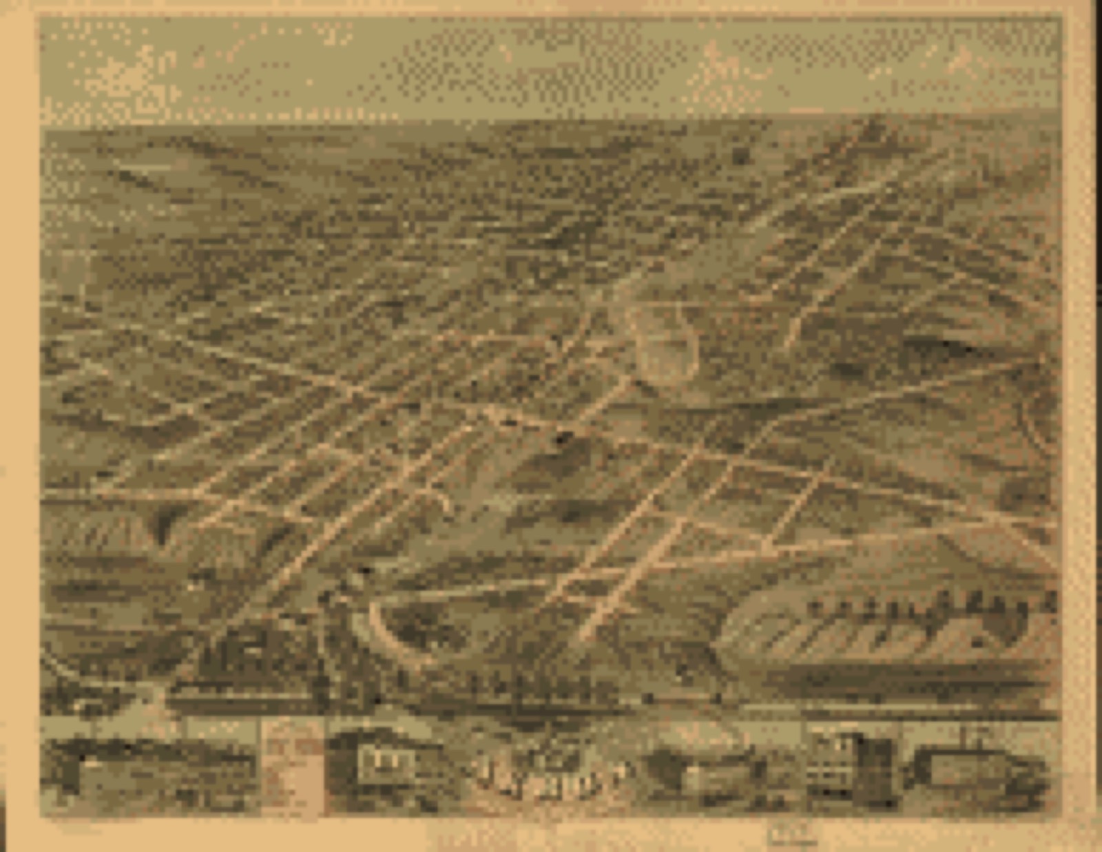 Bird's-eye view, 1870 - Bird's eye view of the city of Akron, Summit County, Ohio 1870
