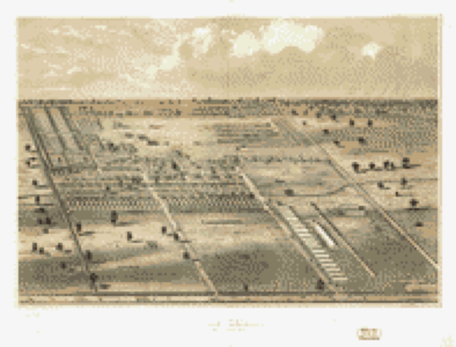 Bird's-eye view, 1860 - Bird's eye view of Camp Chase near Columbus, Ohio