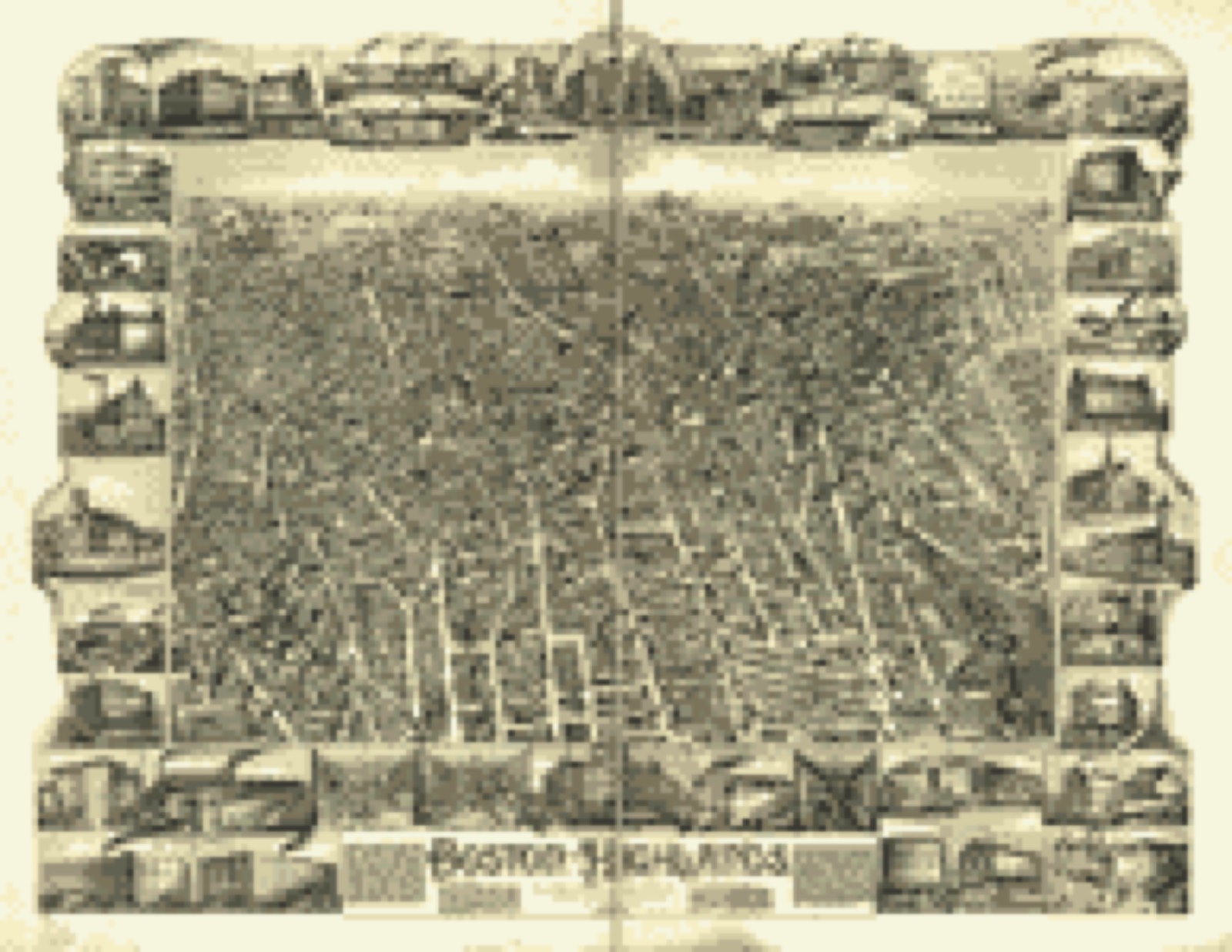 Bird's-eye view, 1888 - Boston Highlands, Massachusetts. Wards 19, 20, 21 & 22 of Boston