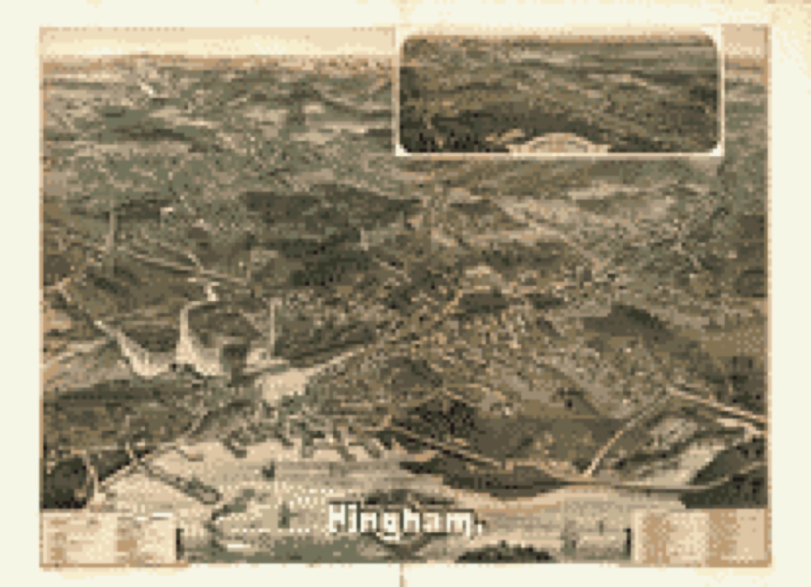 Bird's-eye view, 1885 - Town of Hingham, Plymouth County, Mass. 1885