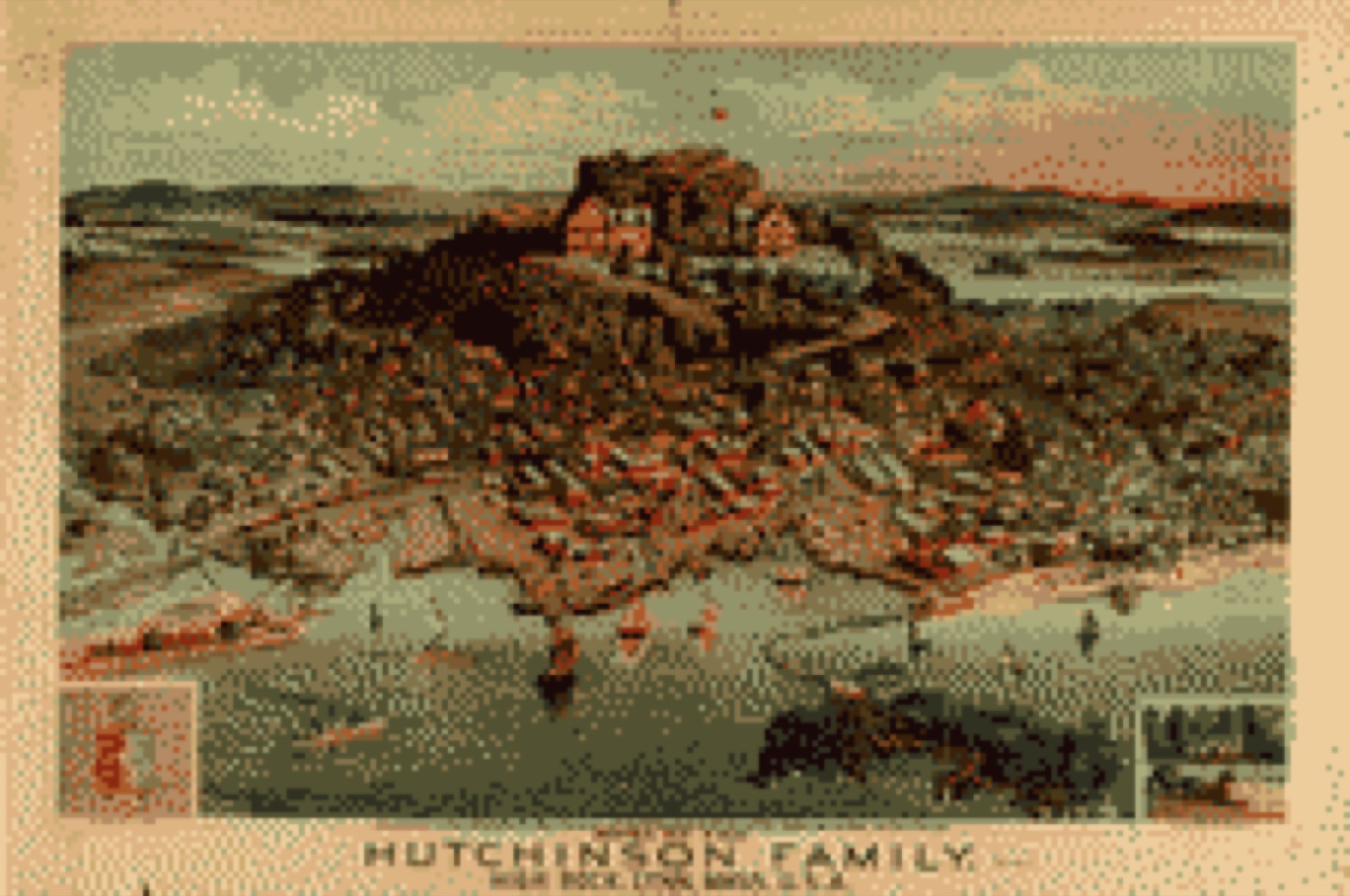 Bird's-eye view, 1881 - Home of the Hutchinson Family, High Rock, Lynn, Mass., U.S.A.