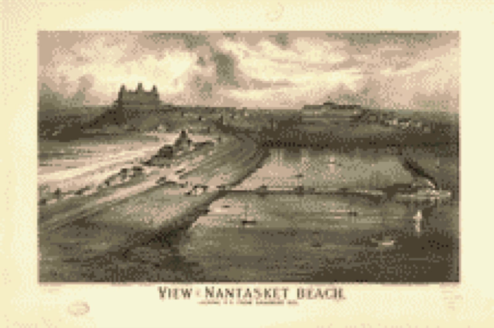 Bird's-eye view, 1879 - View of Nantasket Beach, looking s.e. from Sagamore Hill