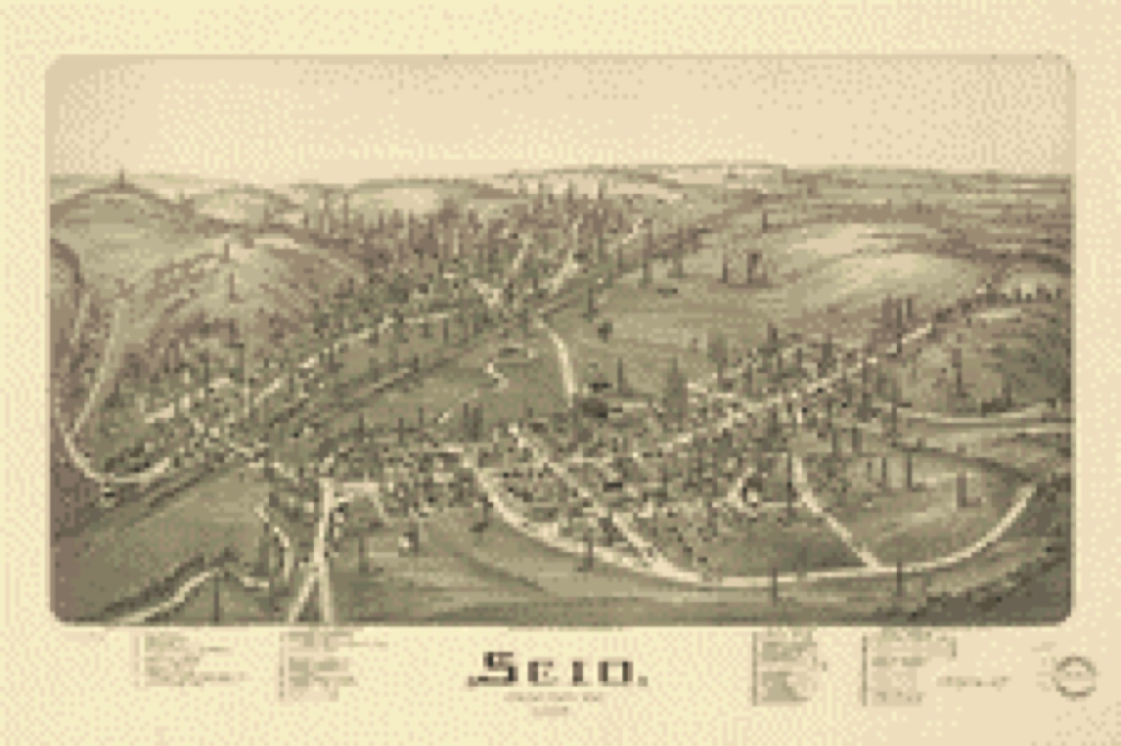 Bird's-eye view, 1899 - Scio, Harrison County, Ohio 1899