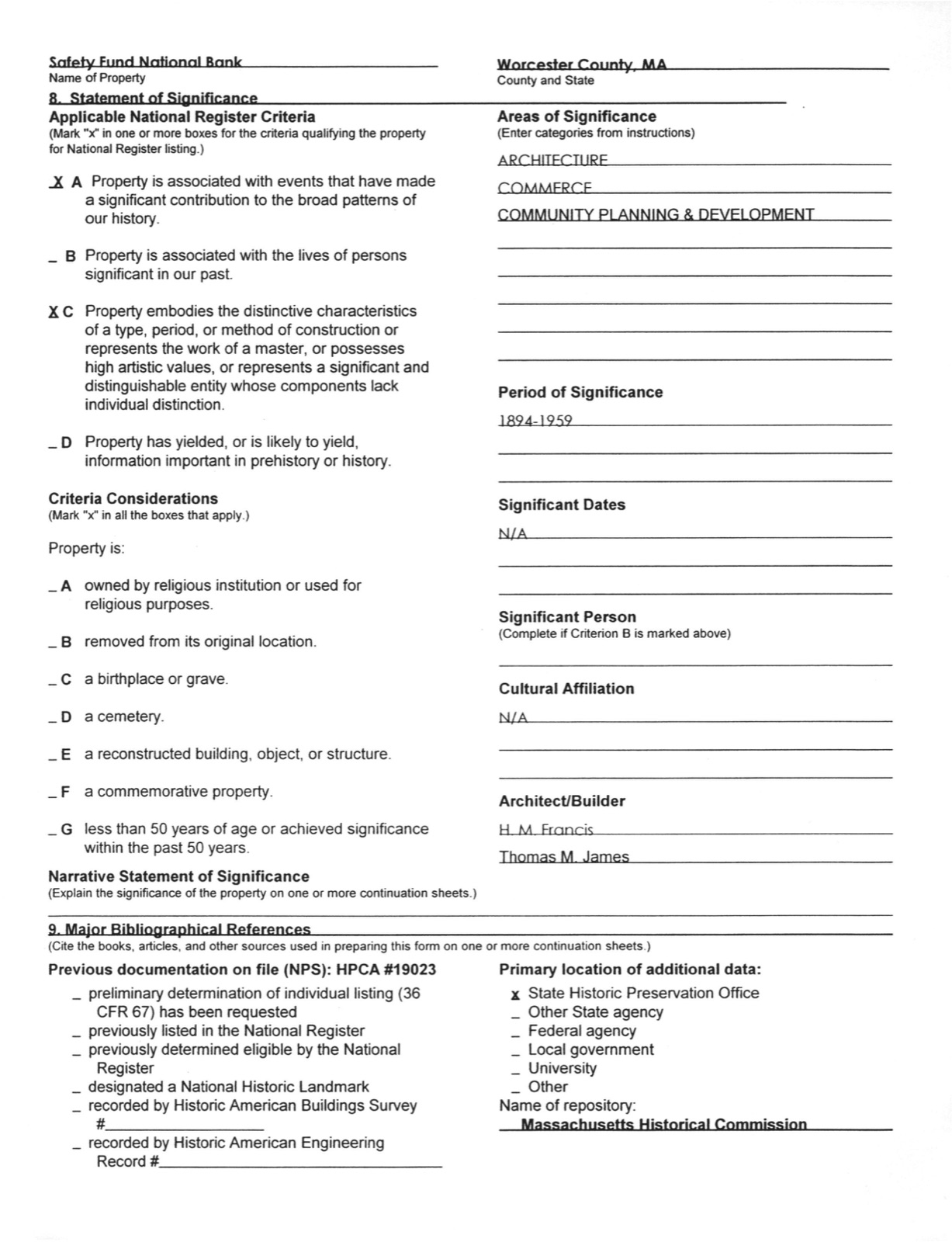 Safety Fund National Bank, photograph from the federal nomination