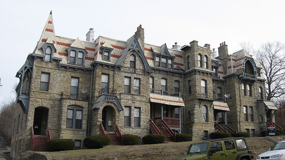 Photograph of Madam Fredin's Eden Park School and Neighboring Row House