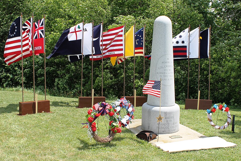 Photograph of Col. Crawford Burn Site Monument