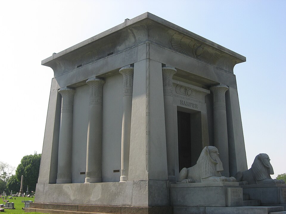 Photograph of Harper Mausoleum and George W. Harper Memorial Entrance