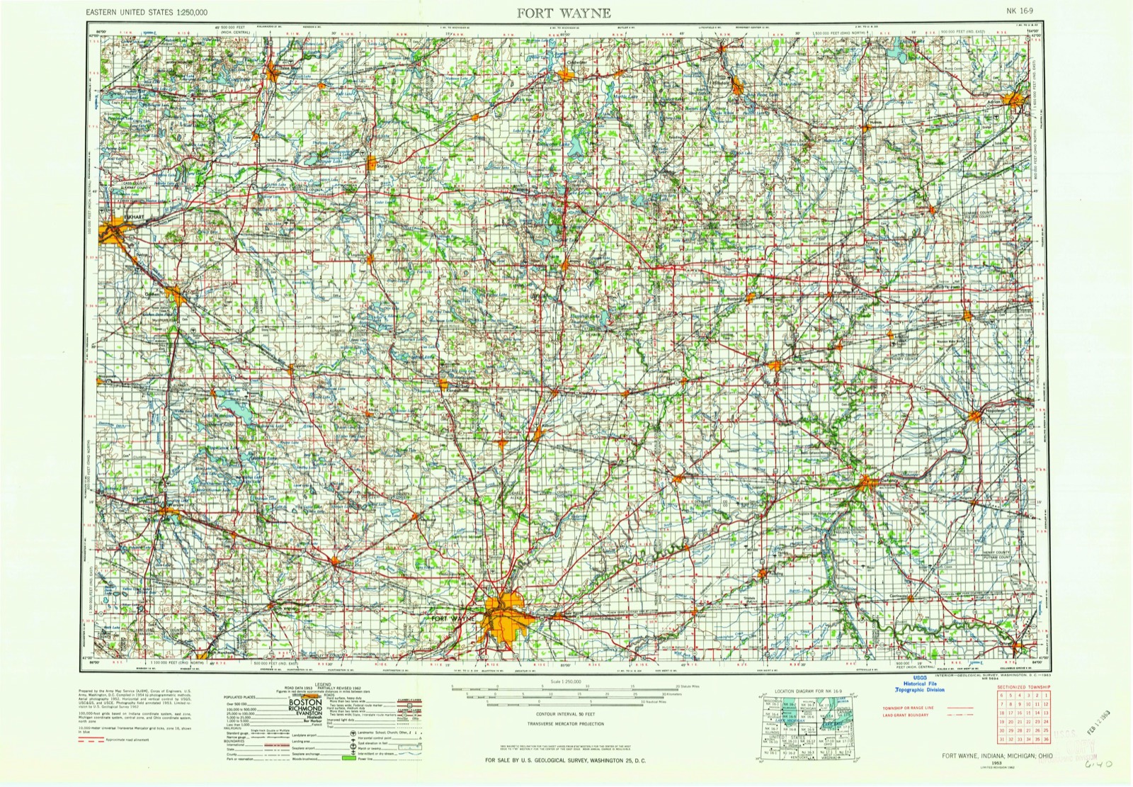 Topographic sheet of Baldwin, surveyed 1953