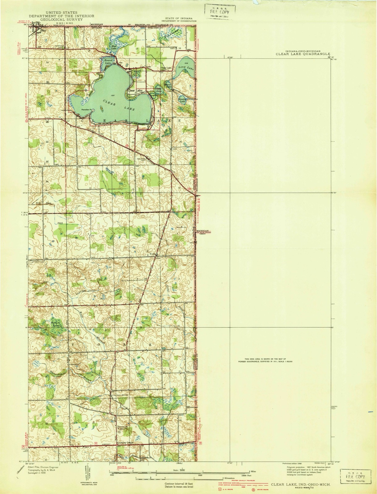 Topographic sheet of Billingstown, surveyed 1939