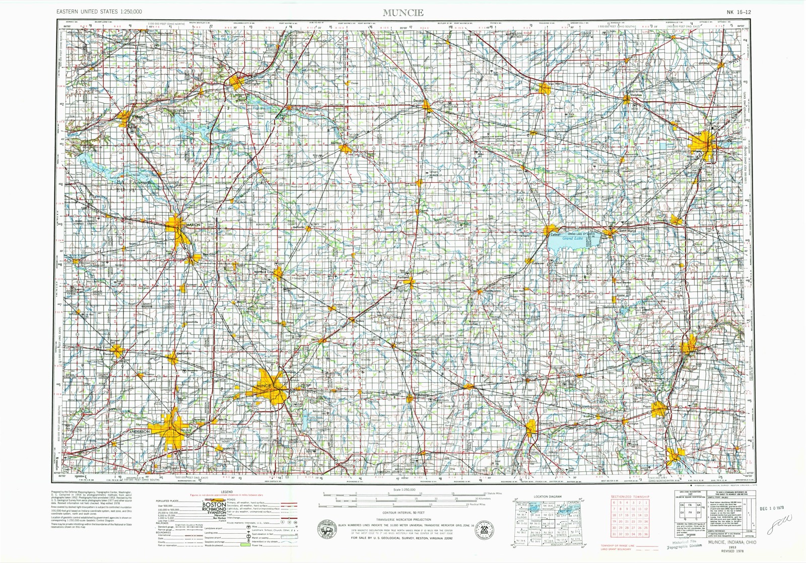 Topographic sheet of Clark, surveyed 1953