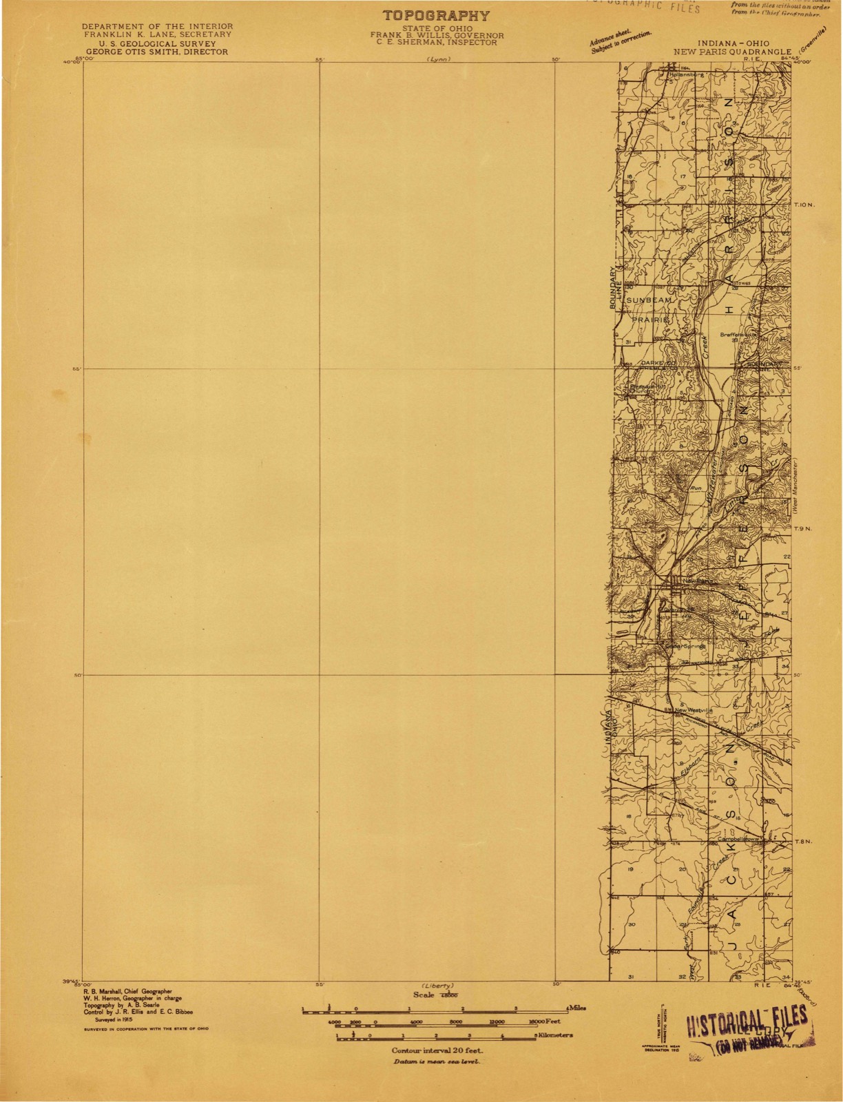 Topographic sheet of Belfast (historical), surveyed 1915