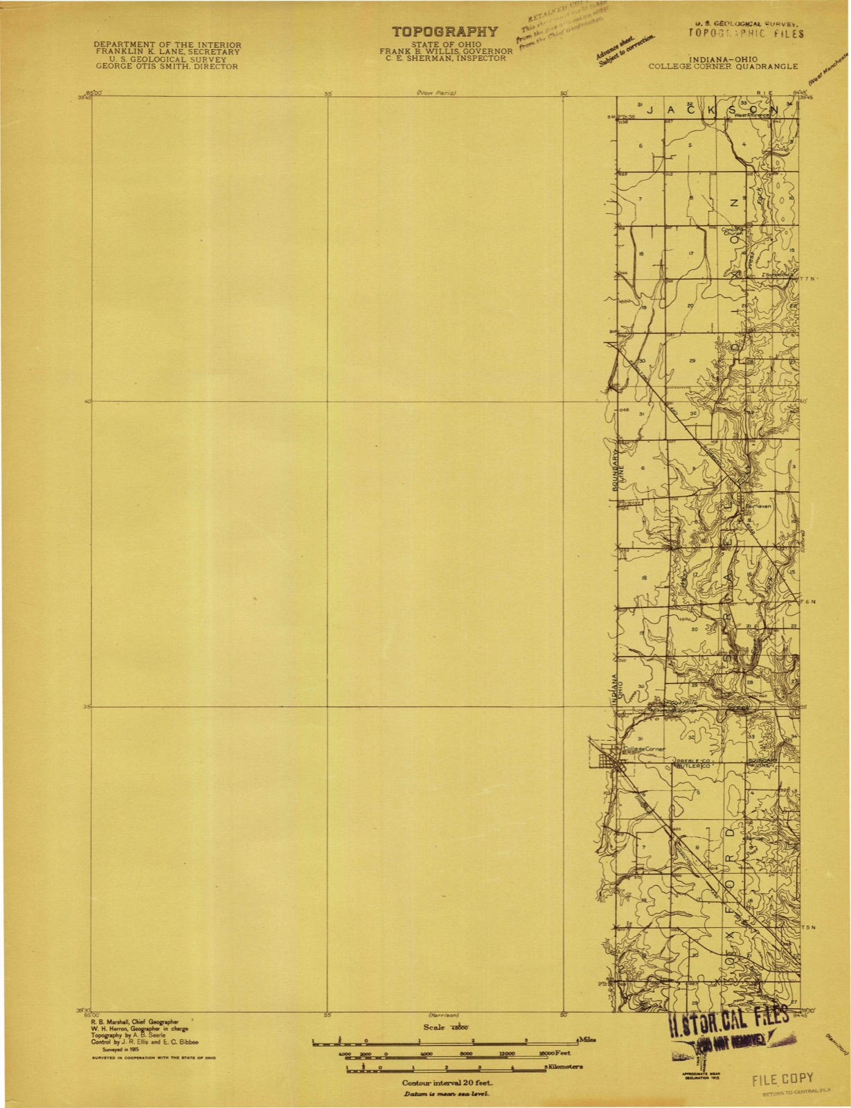 Topographic sheet of McDonald (historical), surveyed 1915