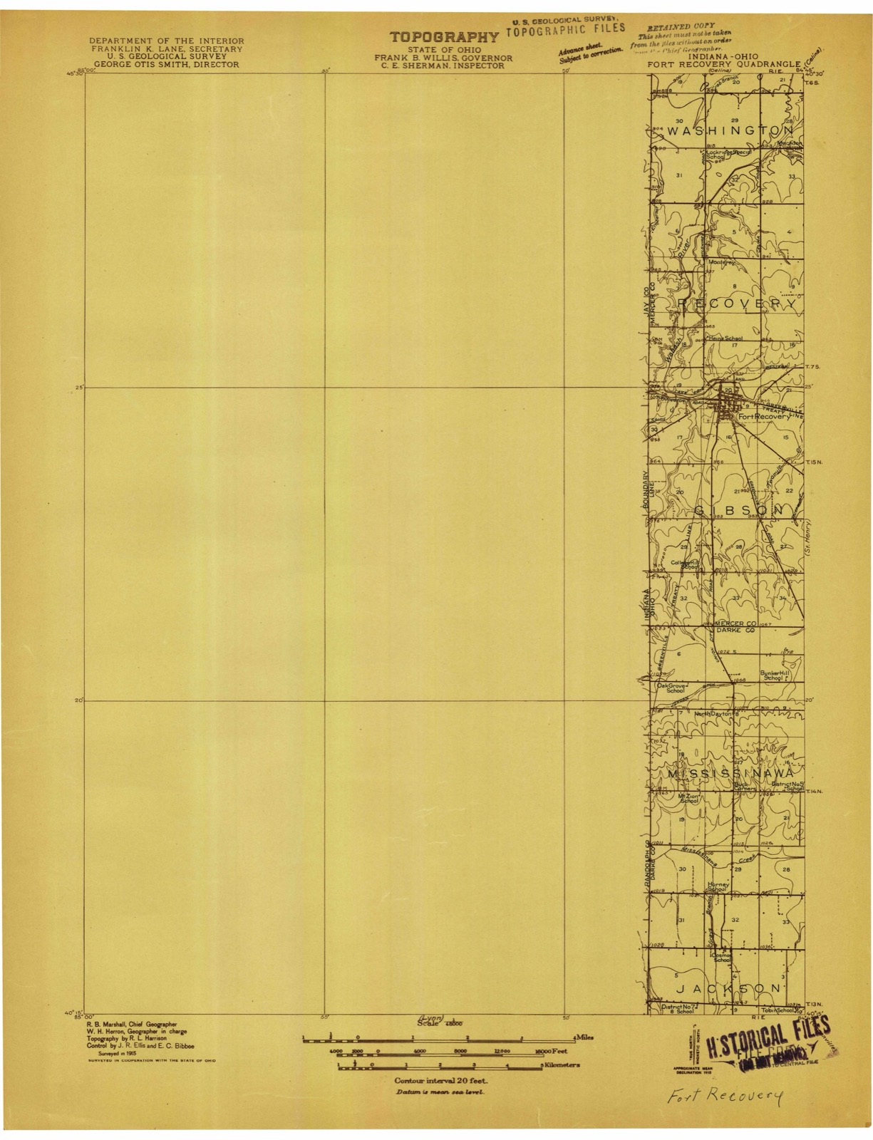 Topographic sheet of Bucks Corner, surveyed 1915