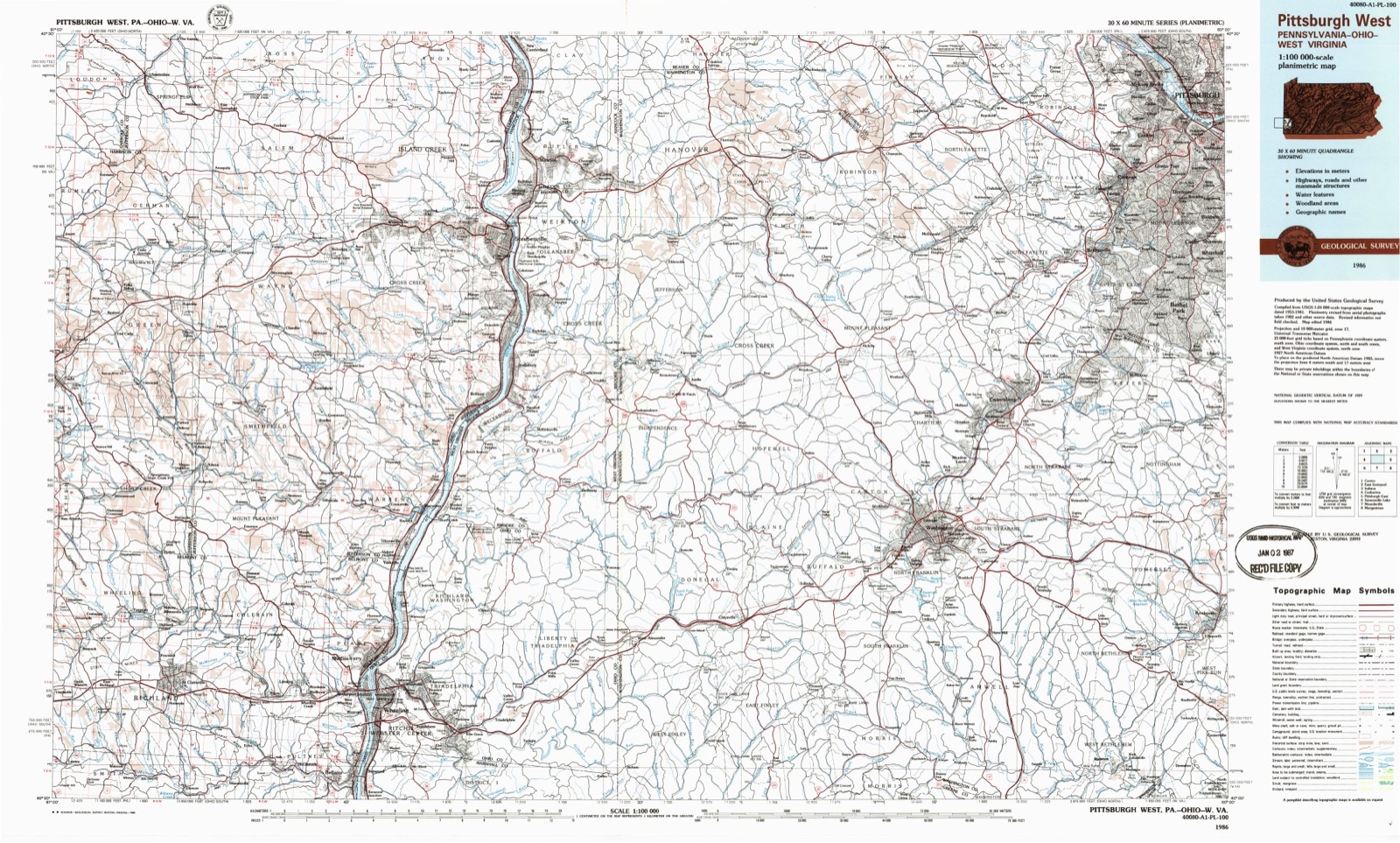 Topographic sheet of Narva, surveyed 1986