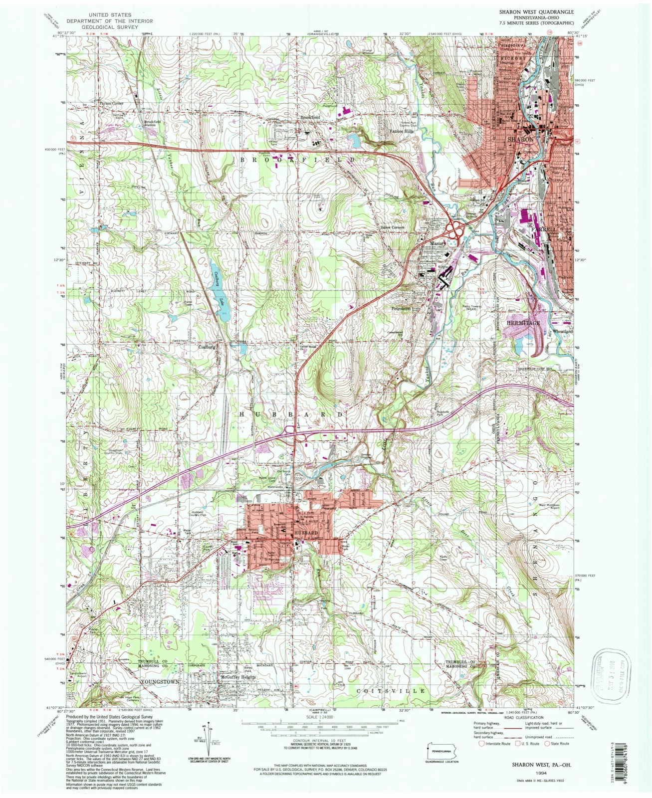 Topographic sheet of Petroleum, surveyed 1994