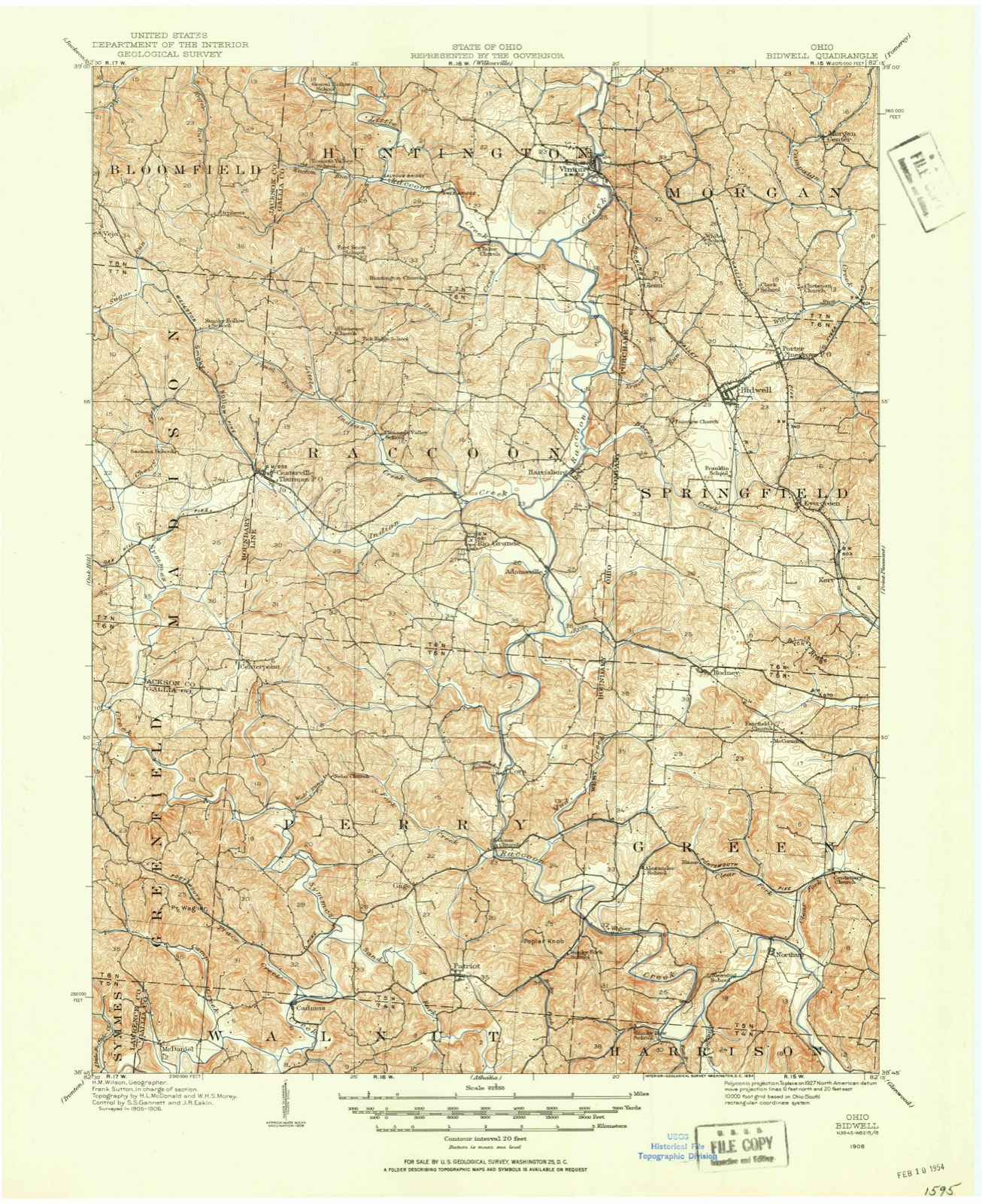 Topographic sheet of Cora, surveyed 1906