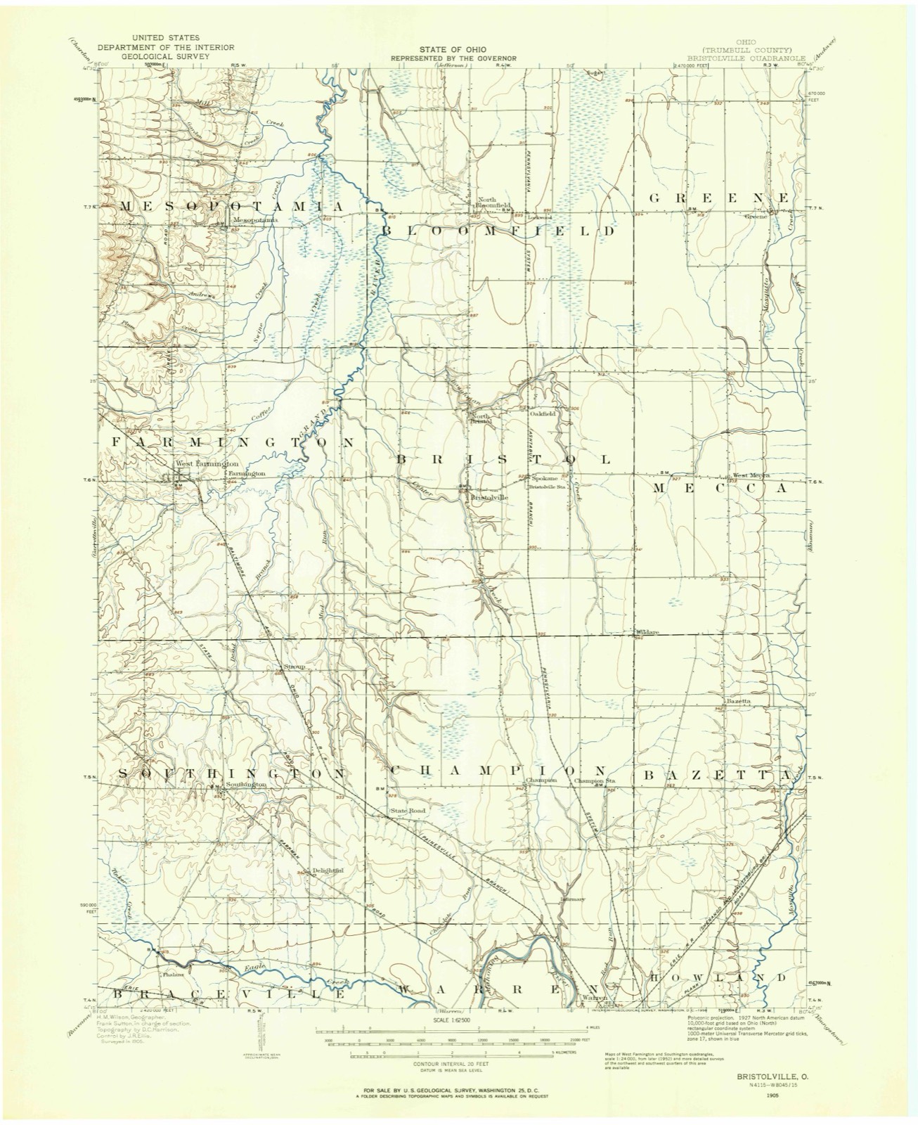 Topographic sheet of Phalanx, surveyed 1905