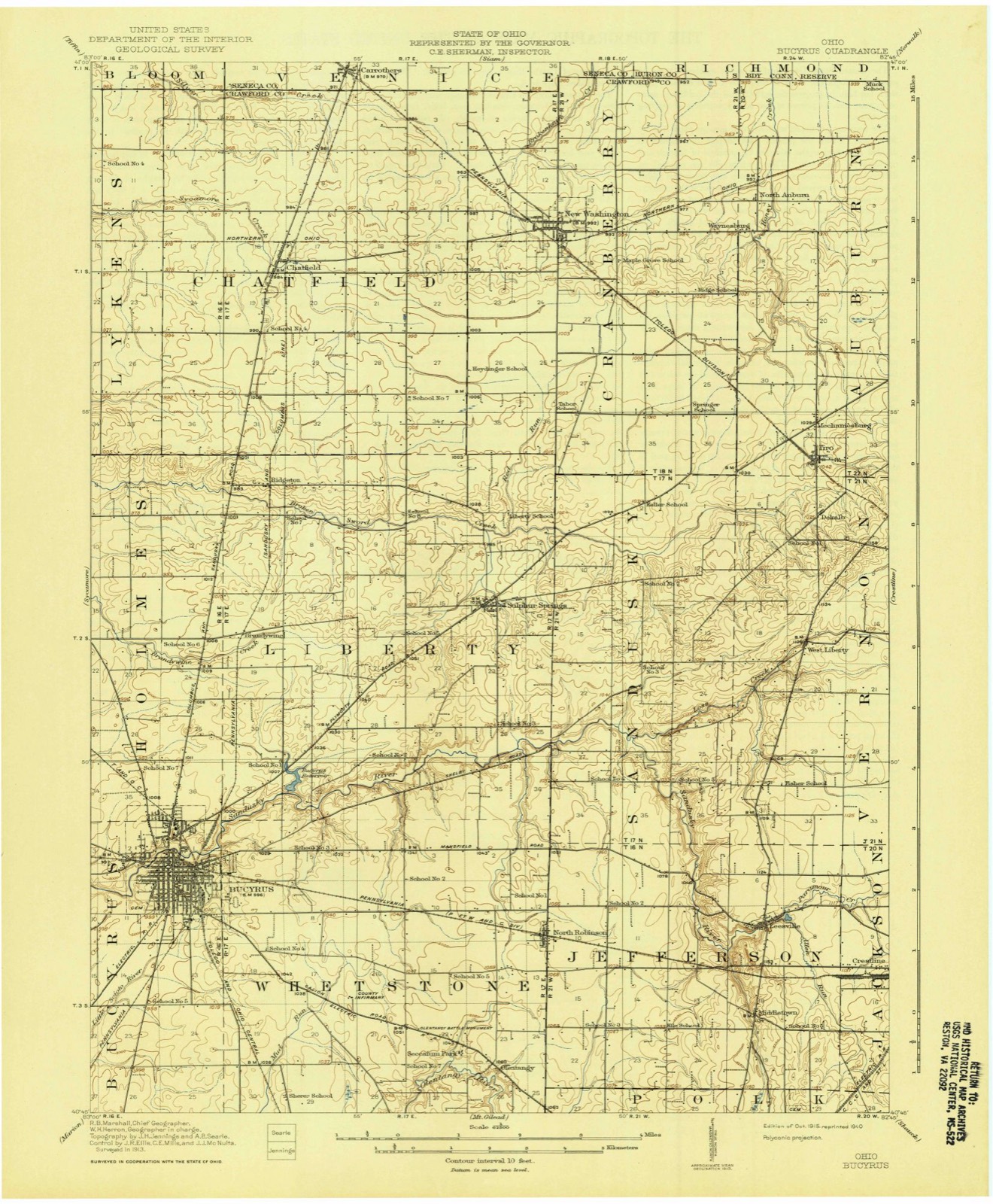 Topographic sheet of Ridgeton, surveyed 1915