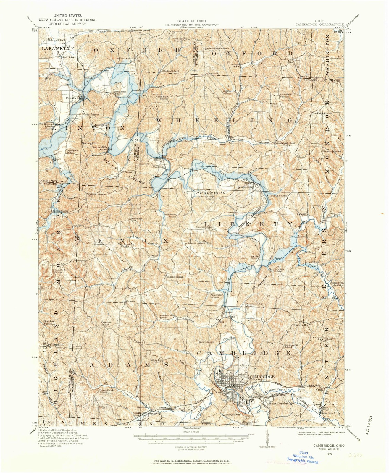 Topographic sheet of Low Gap, surveyed 1909