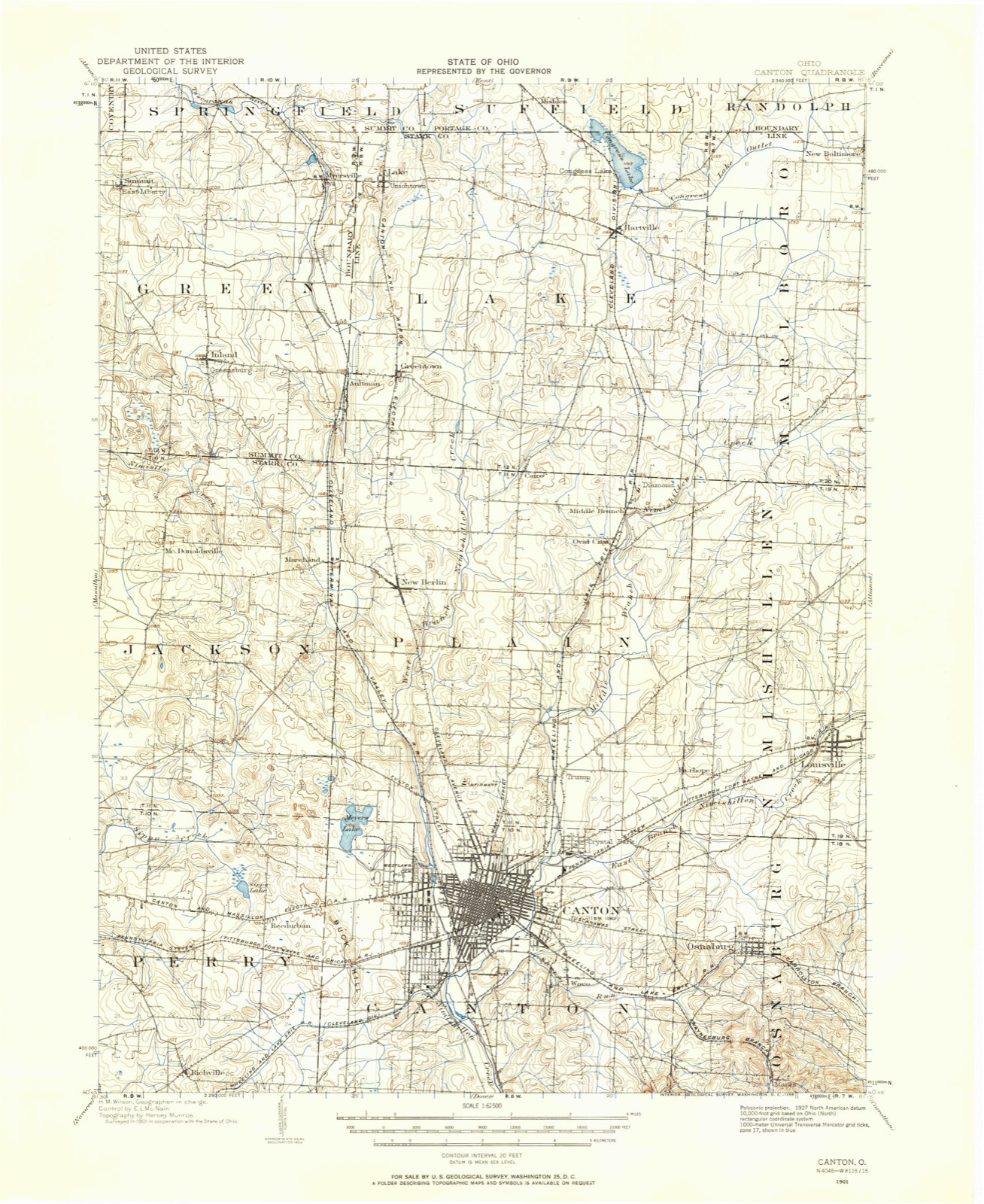 Topographic sheet of Beechtree Estates, surveyed 1901