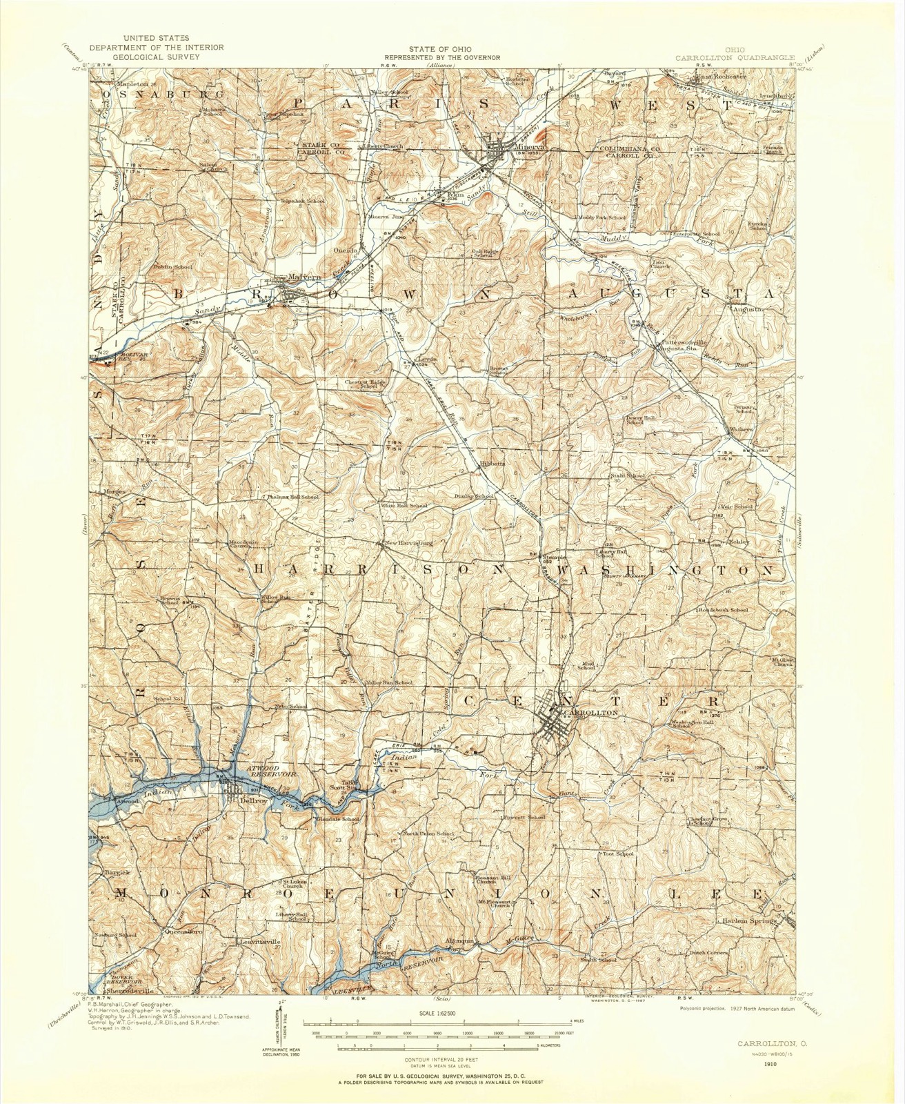 Topographic sheet of Eckley, surveyed 1910