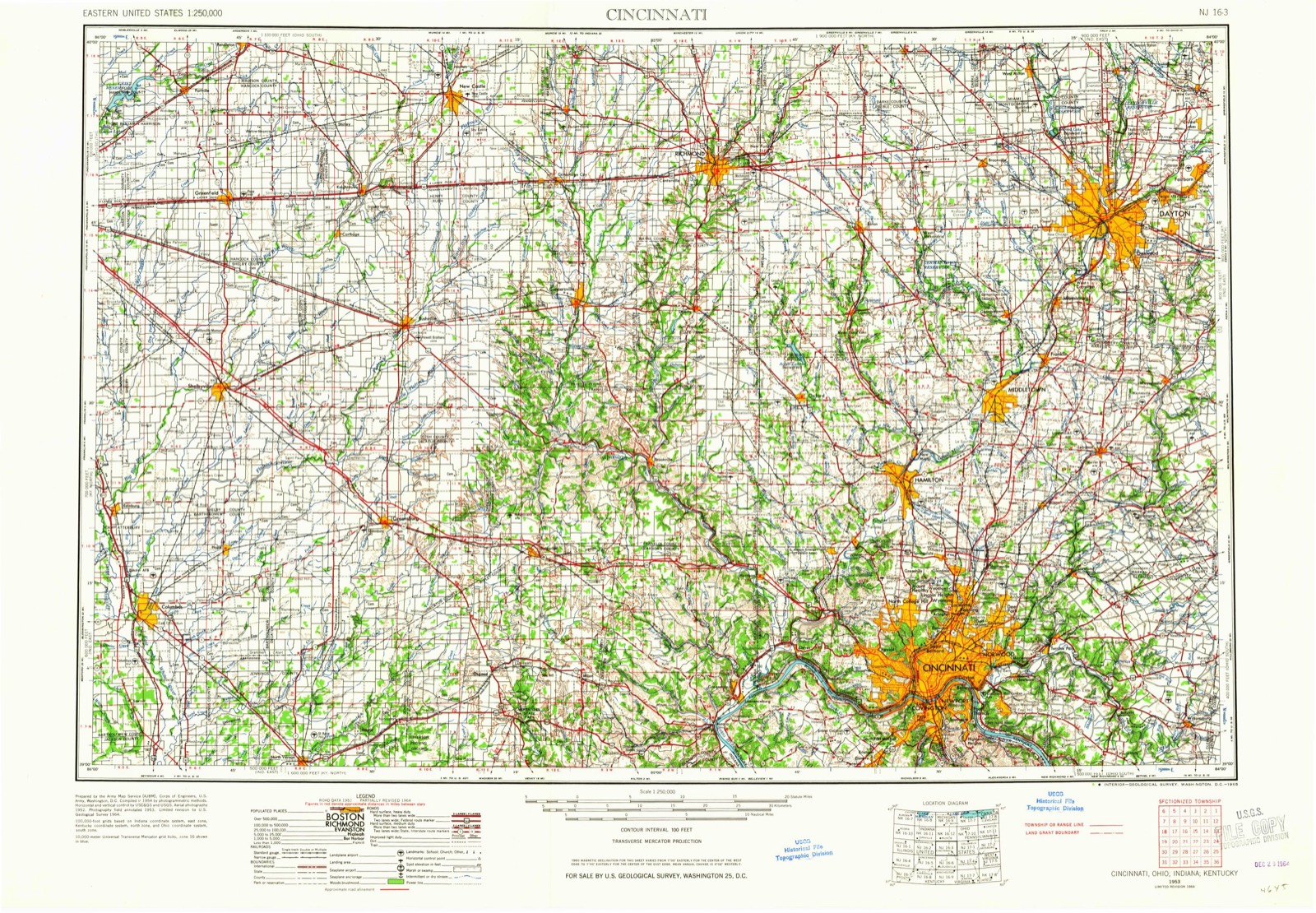 Topographic sheet of Ebenezer, surveyed 1953