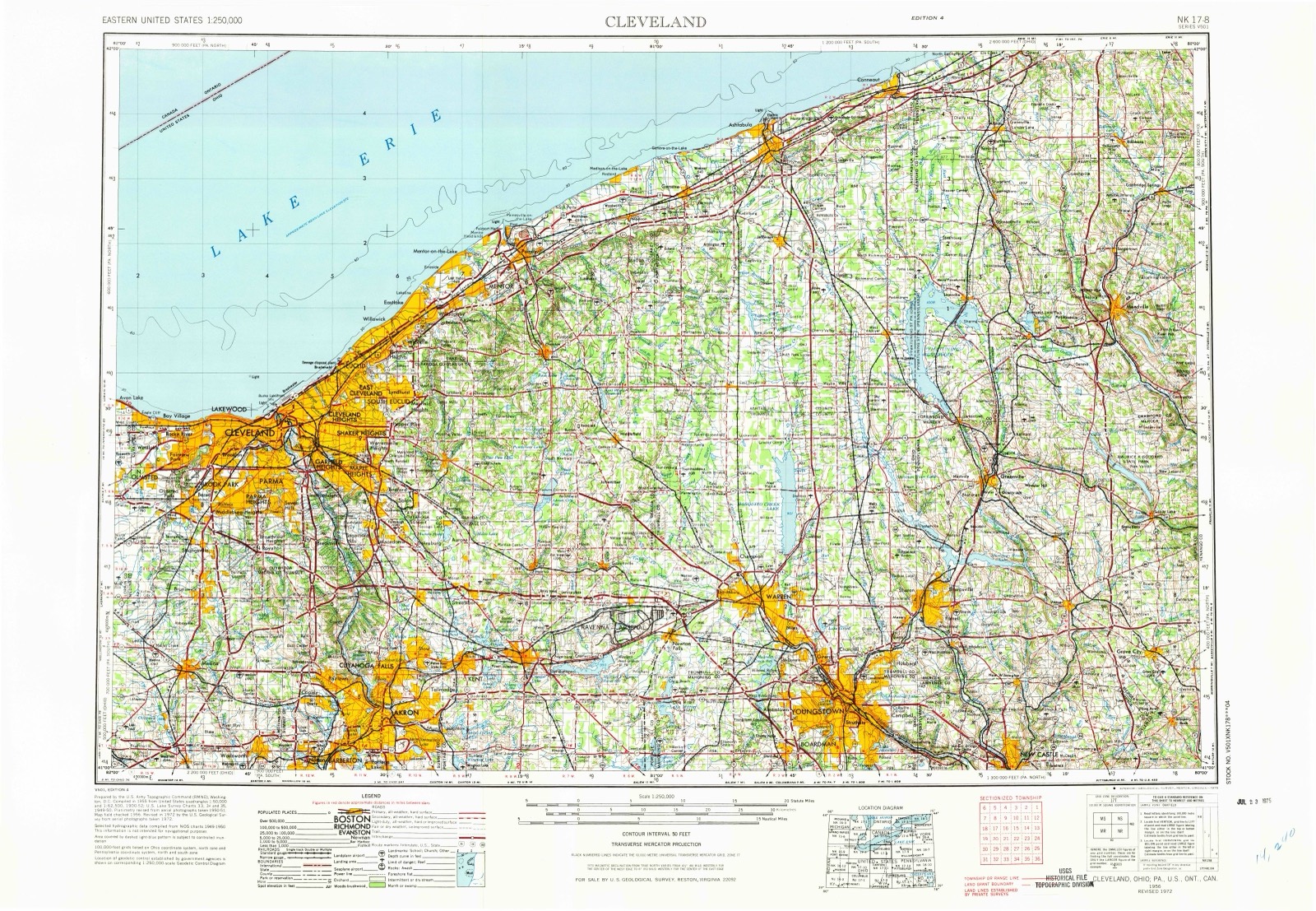 Topographic sheet of Fairport Harbor, surveyed 1956